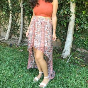 Urban Outfitters Orange-Toned High-Low Skirt